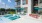 a swimming pool outside a building