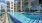 a swimming pool in a courtyard