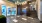 a large room with glass doors
