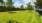 a dog park with trees and a fence